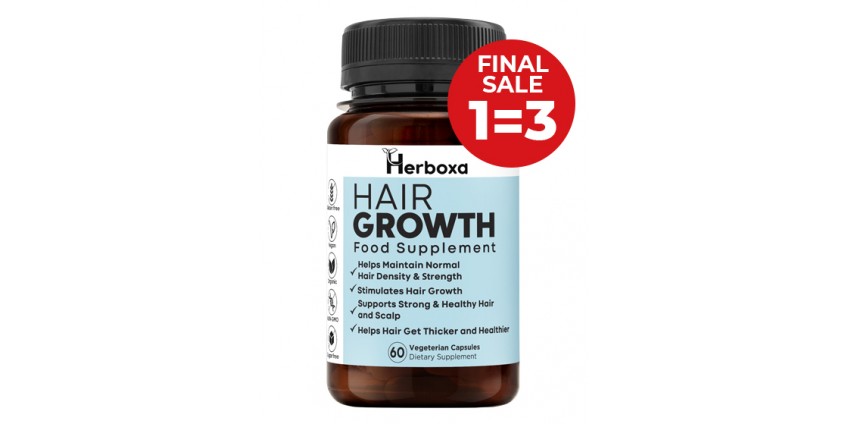 Herboxa Hair Growth | with Vitamin A, C, D3, Zinc, Iron & Biotin